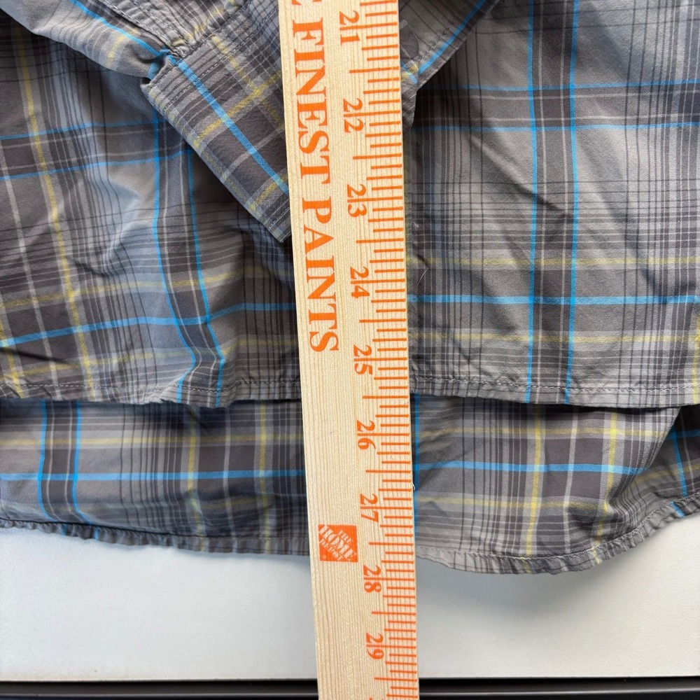 Marmot Men's XXL Plaid Long Sleeve Button Up Shirt Gray Blue‎ Yellow Outdoor - Picture 4 of 9